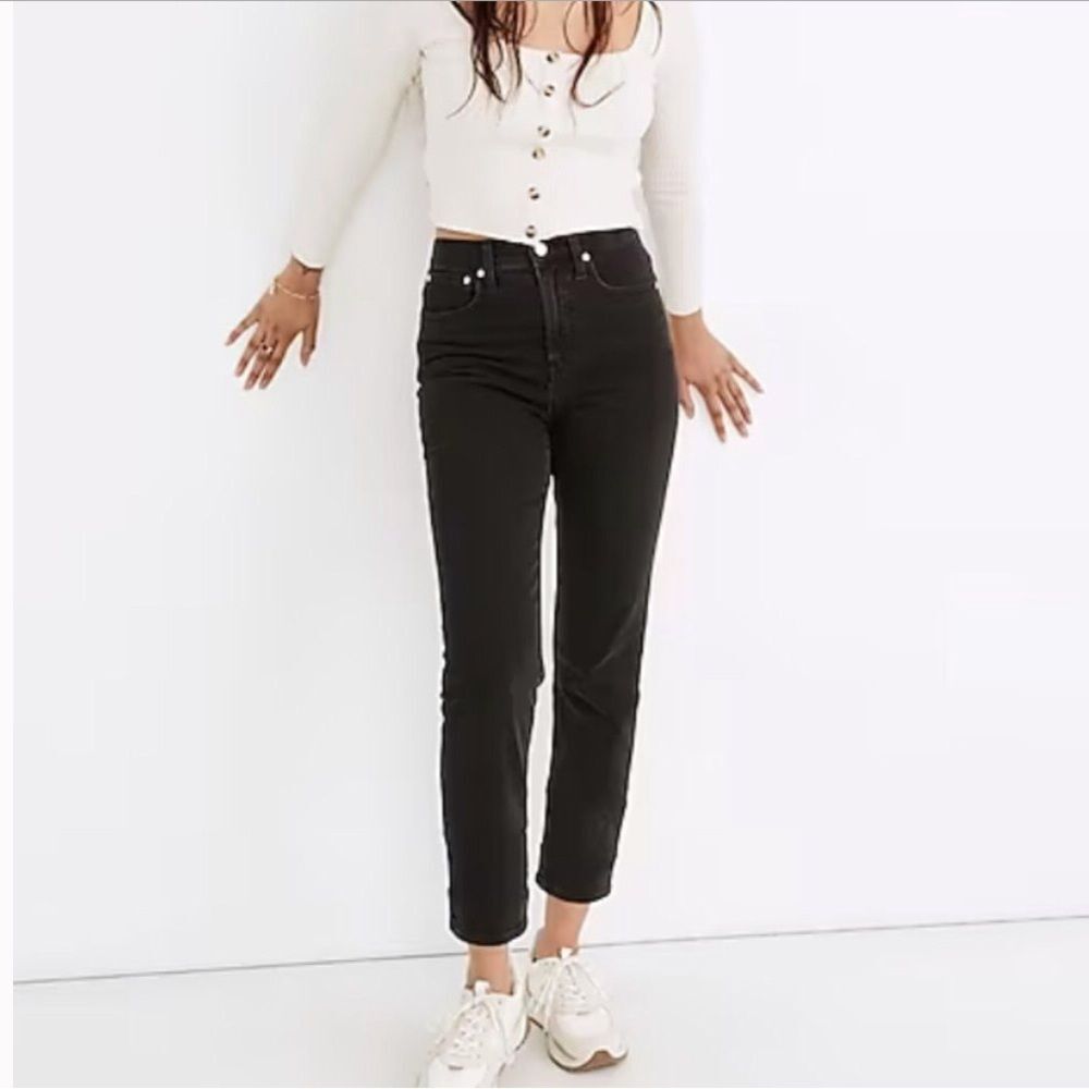 Madewell Women's Classic Straight Leg Jeans Size 24 Black High Rise Denim